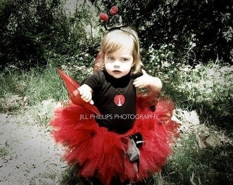 Ladybug Tutu Costume Package 2 Includes tutu, wings, shirt or onsie and headband antenna