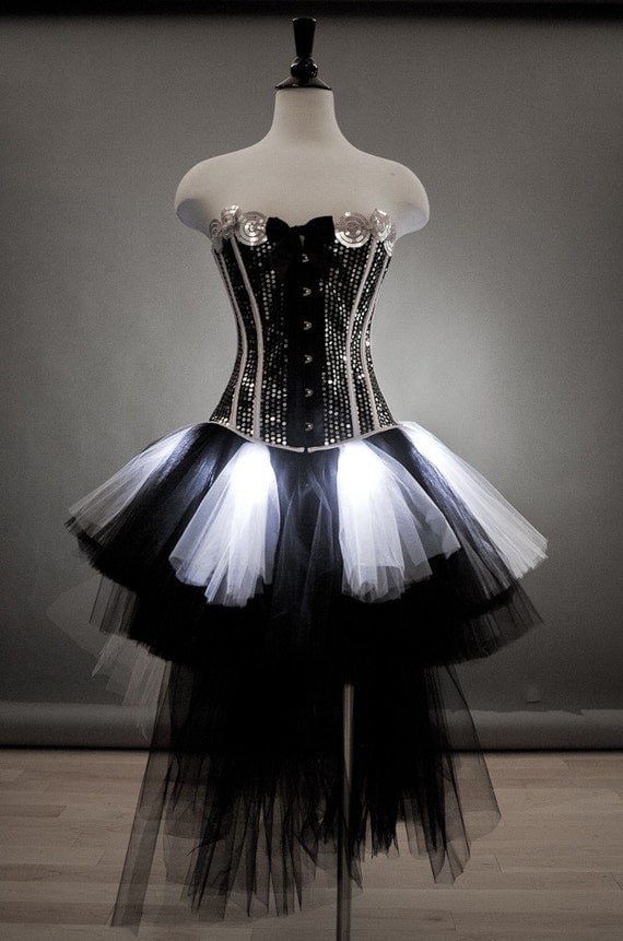 Custom Size Light up burlesque Sequin Corset prom dress