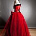 Custom Size red and black burlesque corset Ball gown