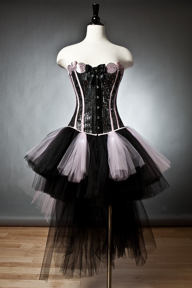 Custom Size Light up burlesque Sequin Corset prom dress