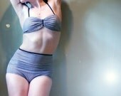 SALE Bettie Gindham Bathing Suit      Black and White