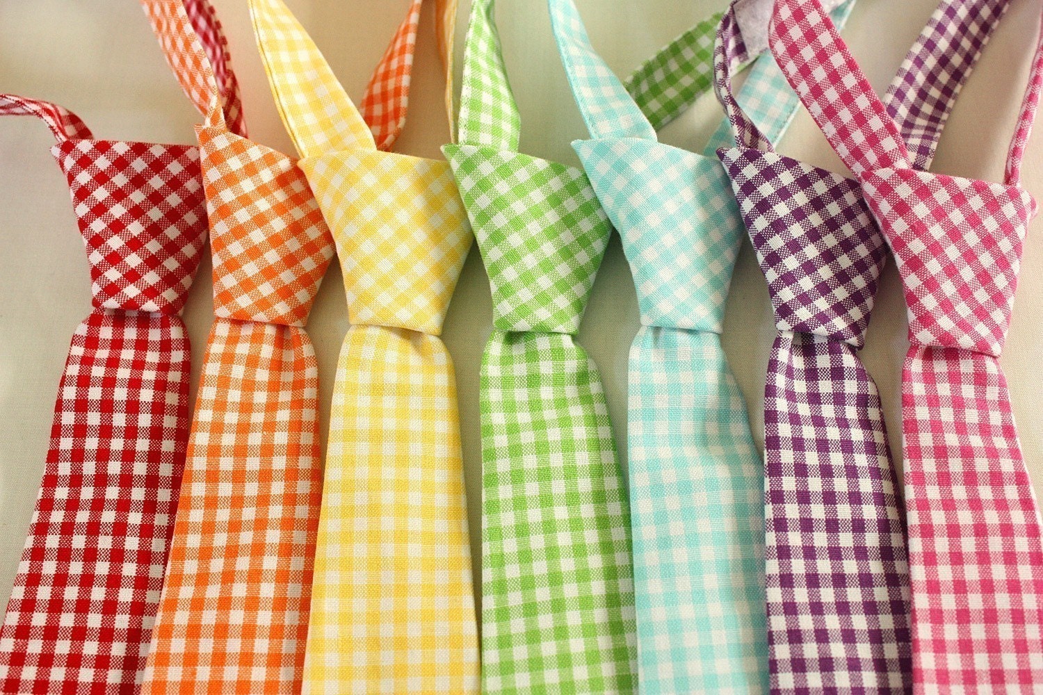 Gingham Little Boys Neckties - Pick your favorite color in any size
