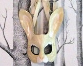 Rabbit Leather Mask, Child Size - Made to Order ECO-FRIENDLY