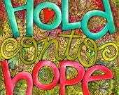 MAGNET... Hold Onto Hope Inspirational Art Magnet