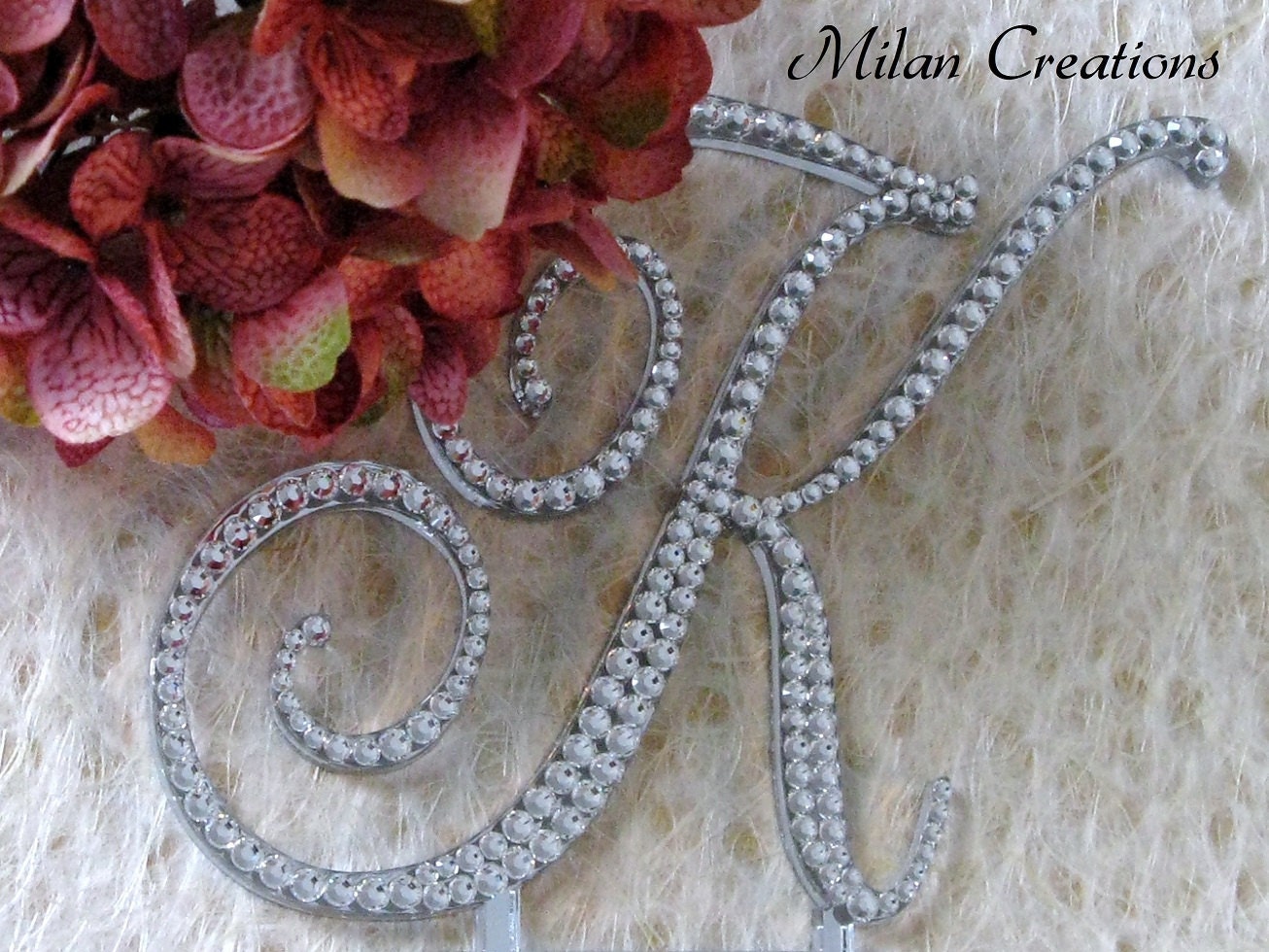 5" Clear Crystal Acrylic Monogram Cake Topper