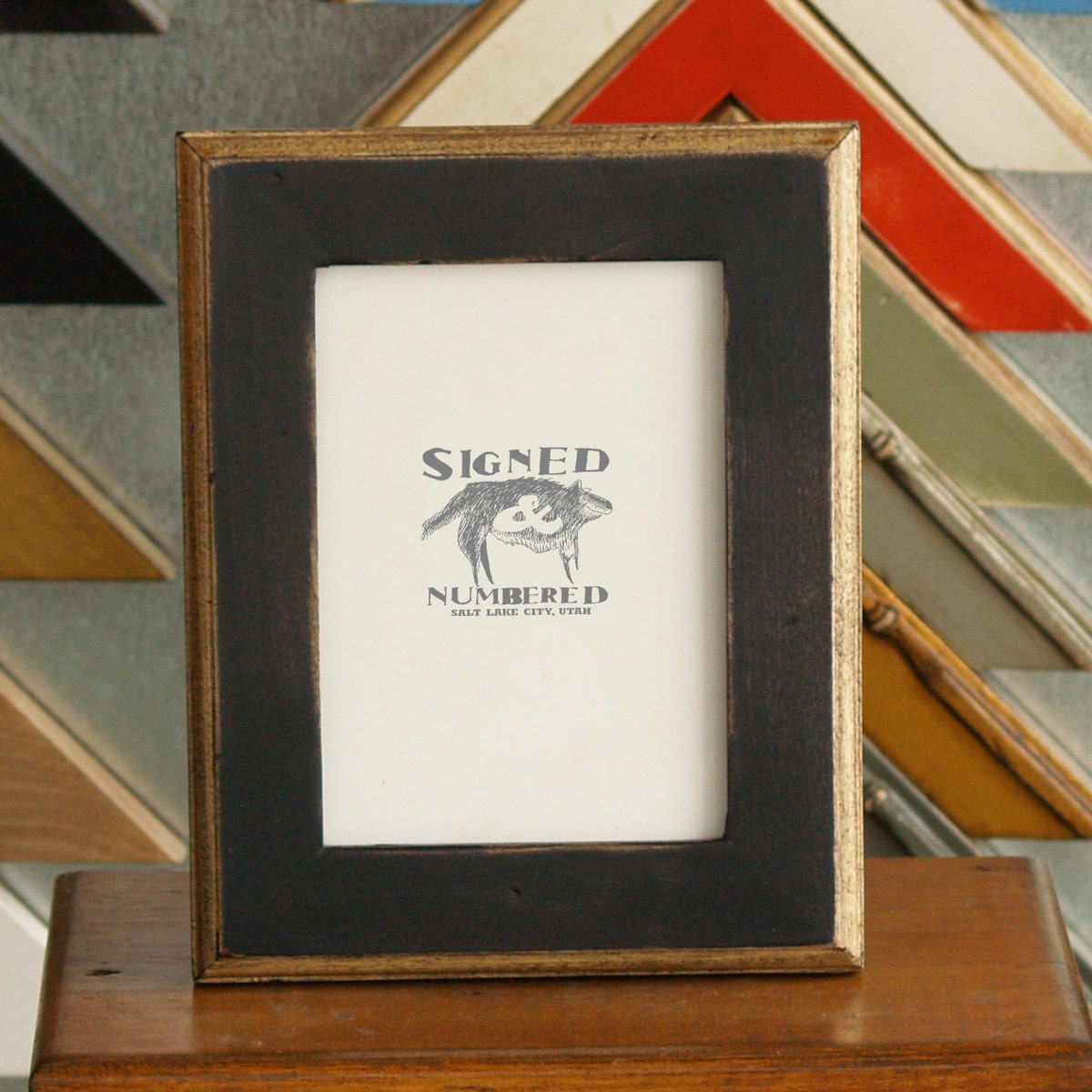 5x7 Picture Frame in 2-Tone Style with Vintage Black Finish