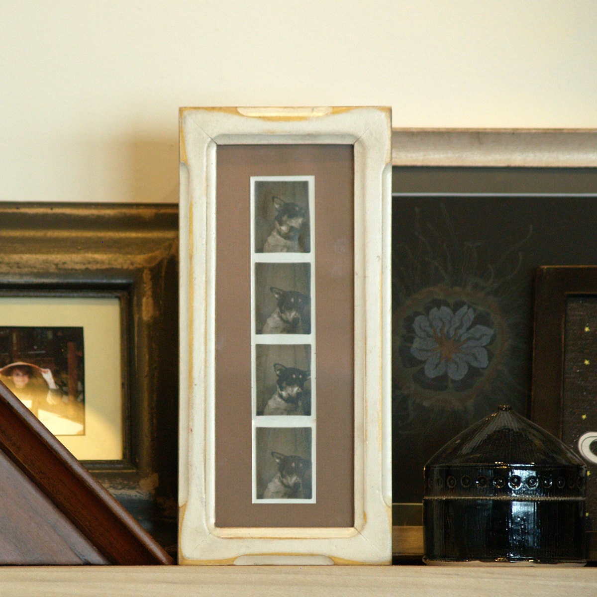 4x10 Picture Frame for PHOTO BOOTH STRIP in Shallow Bones Style and Color of Your Choice