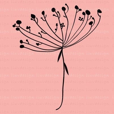 Queen Anne's Lace Rubber Stamp (Mini Craft Stamp) - C1129