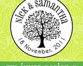 TREE (Custom Self Inking Stamp / Pre-Inked). Personalized Address Stamp, Custom Wedding Stamp, Business Info, Couple, We've Moved (P2087)