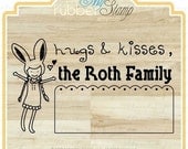 a hug for you (Personalized Custom Rubber Stamp) Library Stamp, Baby Shower Favor, Children & Teacher Stamp, This book belongs to (2262)