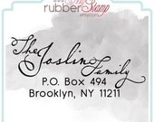 Custom Address Rubber Stamp - The Art Of Calligraphy. Personalize wedding Stamp, RSVP, Thank You, Christmas Gift (2301)