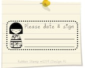 Kokeshi Japanese Doll (Personalized Custom Rubber Stamp) Address Stamp, Holidays Stamp, Thank You Stamp, Follow Me, Like Me (1059)