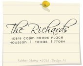 Personalized Rubber Stamp - The Elegance Script Writing. Custom Rubber Address Stamp, Wedding Stamp, Save the date, We've moved (2063)
