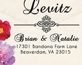 Customised Rubber Stamp: Simply Perfect. Personalized Return Address Stamp, Wedding Stamp, Name Stamp, Initials Stamp, Monogram (2217)