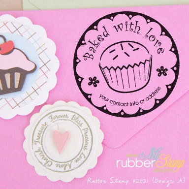 Rubber Stamp: Yummy Cupcake. Personalized Baking Stamp, From the kitchen, Baked with love, Mother's Day Gift, Thank you for coming (2021)