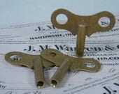 3 Large Solid Brass Clock Keys