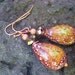 In the Mood Earrings -- Gorgeous Color-Changing Mood Teardrops w Purple Crystals & Copper Stardust Beads // Proceeds Aid Disaster Relief
