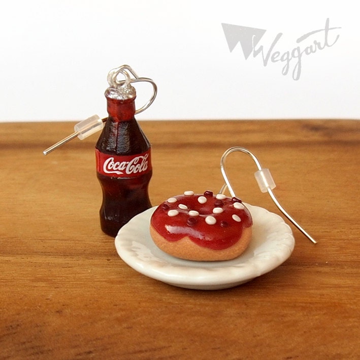 Fast Food Day - Special edition - Donut & Cola Miniatures Earrings