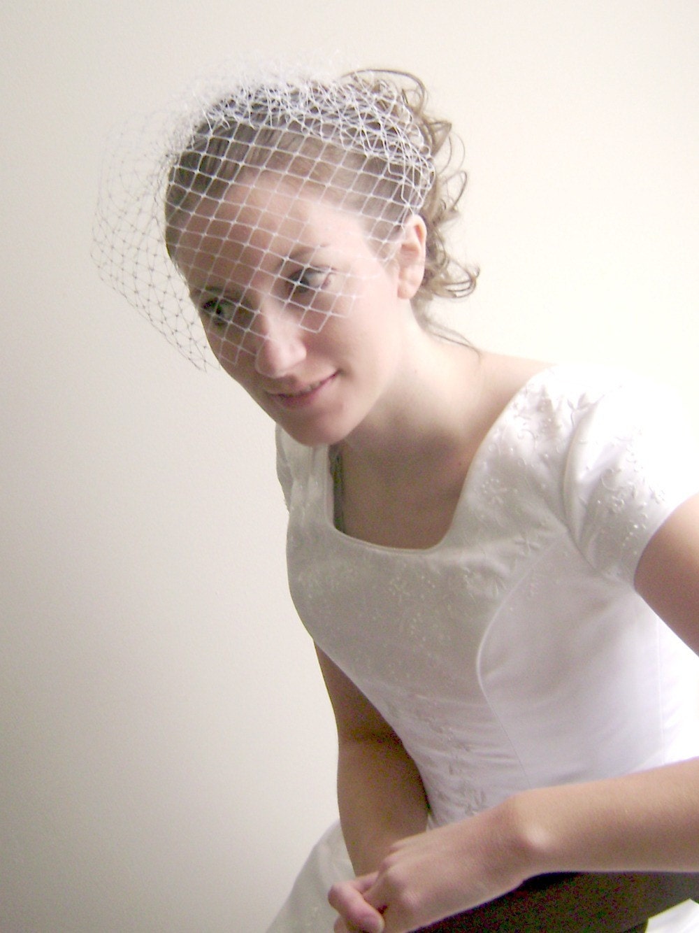 12 inch Merry Widow Birdcage Veil...ready to ship...white or ivory