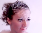 9 Inch Birdcage Veil wedge style...white or ivory
