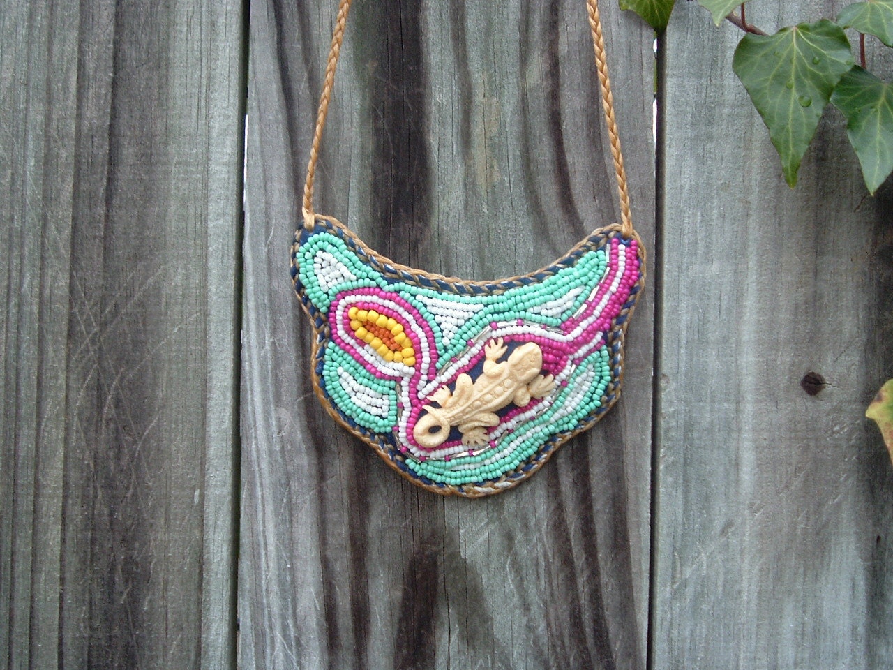 Handmade Beaded Embroidery Necklace
