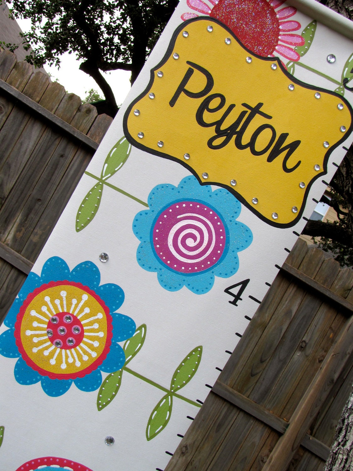Sparkly Flowers Growth Chart