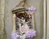 Gift Art Tag, Mixed Media Collage Keepsake Scrapbooking Embellishment  - Don't Worry