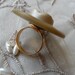 Vintage Buttons Ring Retro Reclaimed Jewelry Large Adjustable Gold Tone Mustard Colour - Flavia