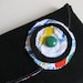 CLUTCH PURSE - recycled clutch - black clutch - nautical clutch - BONUS removable flower pin