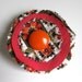 FLOWER BROOCH - red hair clip - flower hair clip - eco-friendly brooch - Lynn Minney Designs
