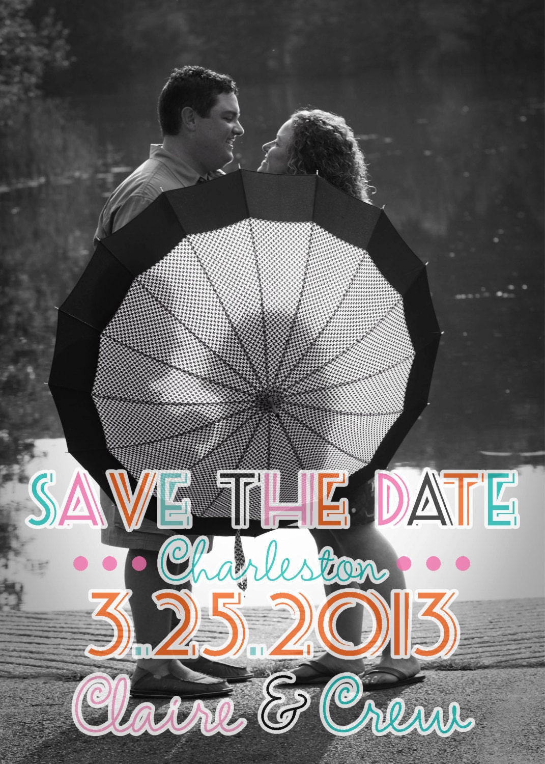 Eat, Drink and be MARRIED Engagement Party Invite (20 printed invites w/glitter)