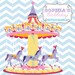 Carousel Birthday Party Invite (20 printed, 5x7 with glitter)