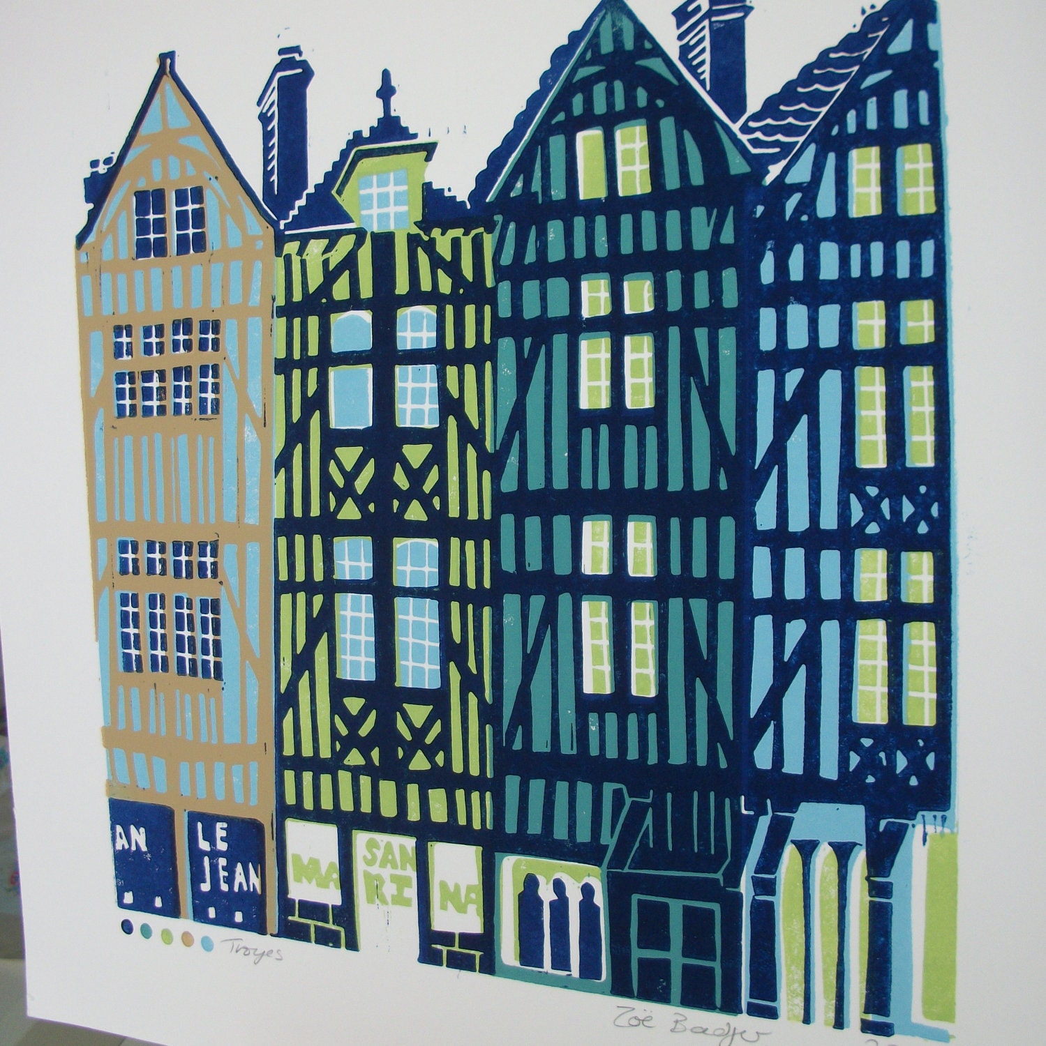 Troyes linocut print ref 139