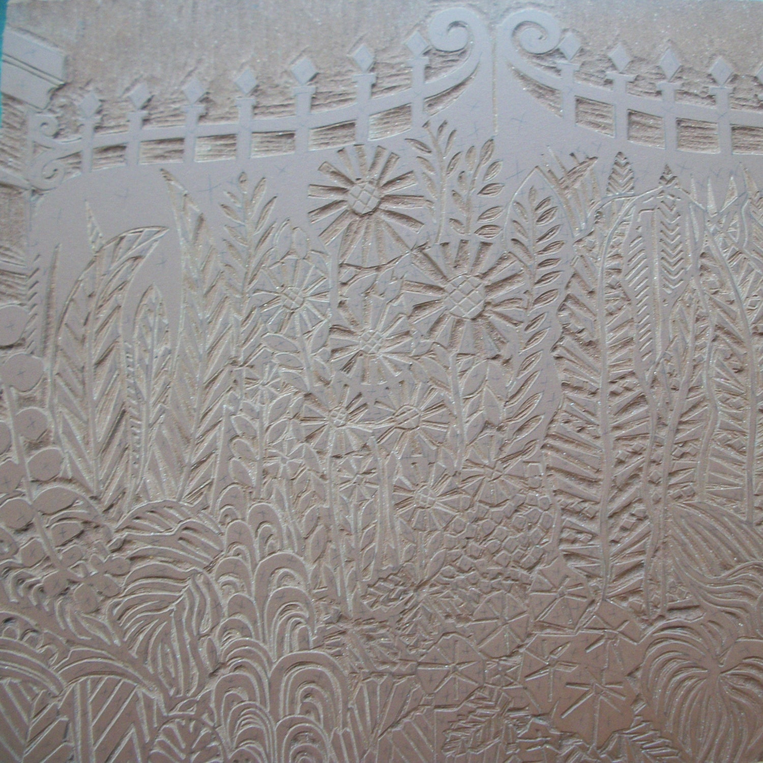 Gated Garden linocut print.
