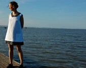 linen apron dress white