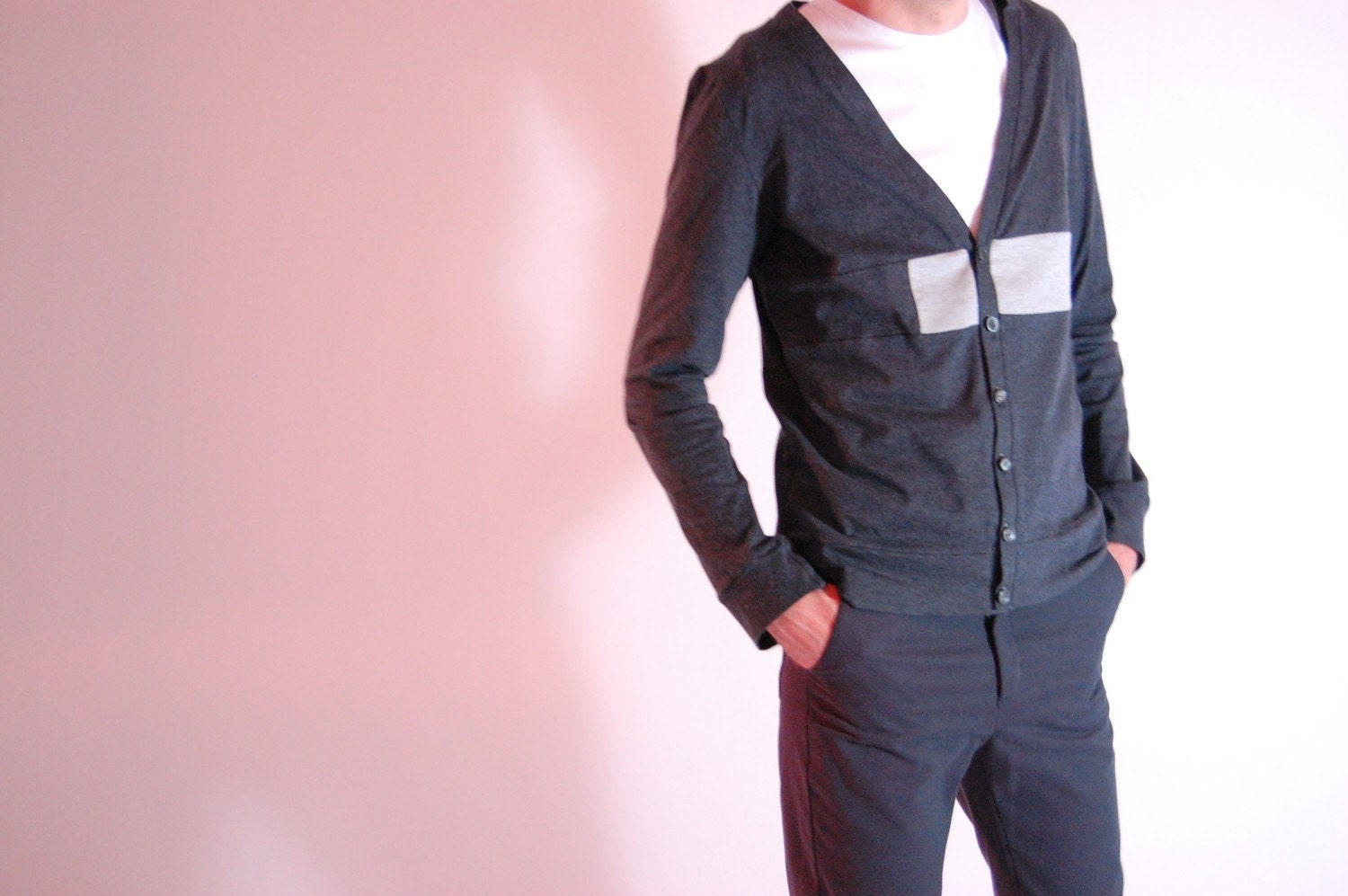 cardigan / dark-grey, grey
