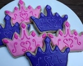 Princess Crown Tiara Royal Birthday cookie favors One Dozen