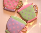 Tea Party cookie favors - one dozen
