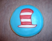 One dozen Cat in the Hat Yummy Delicious Cookies - Party Favors Dr. Seuss