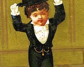 Package of 12 Blank Note Cards,  Boy With Top Hat