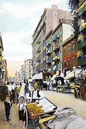 8x10 Print  Mulberry Street, NYC from Vintage Postcard.
