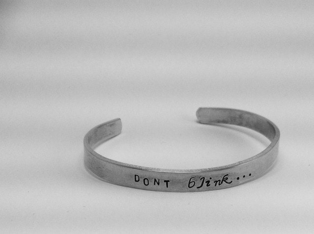 Don't Blink Doctor Who Stamped Cuff Bracelet