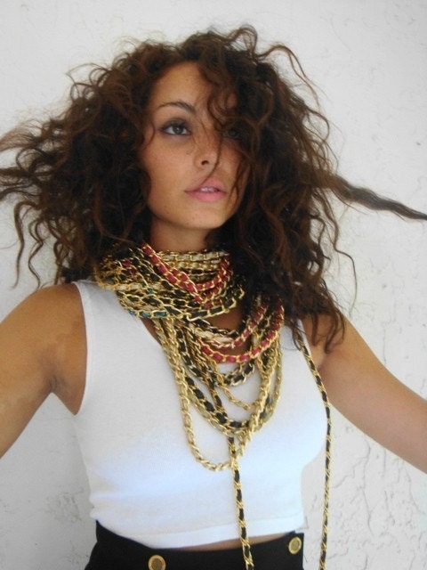 CLOSING SALE one of a kind   handmade lady gaga chain necklace
