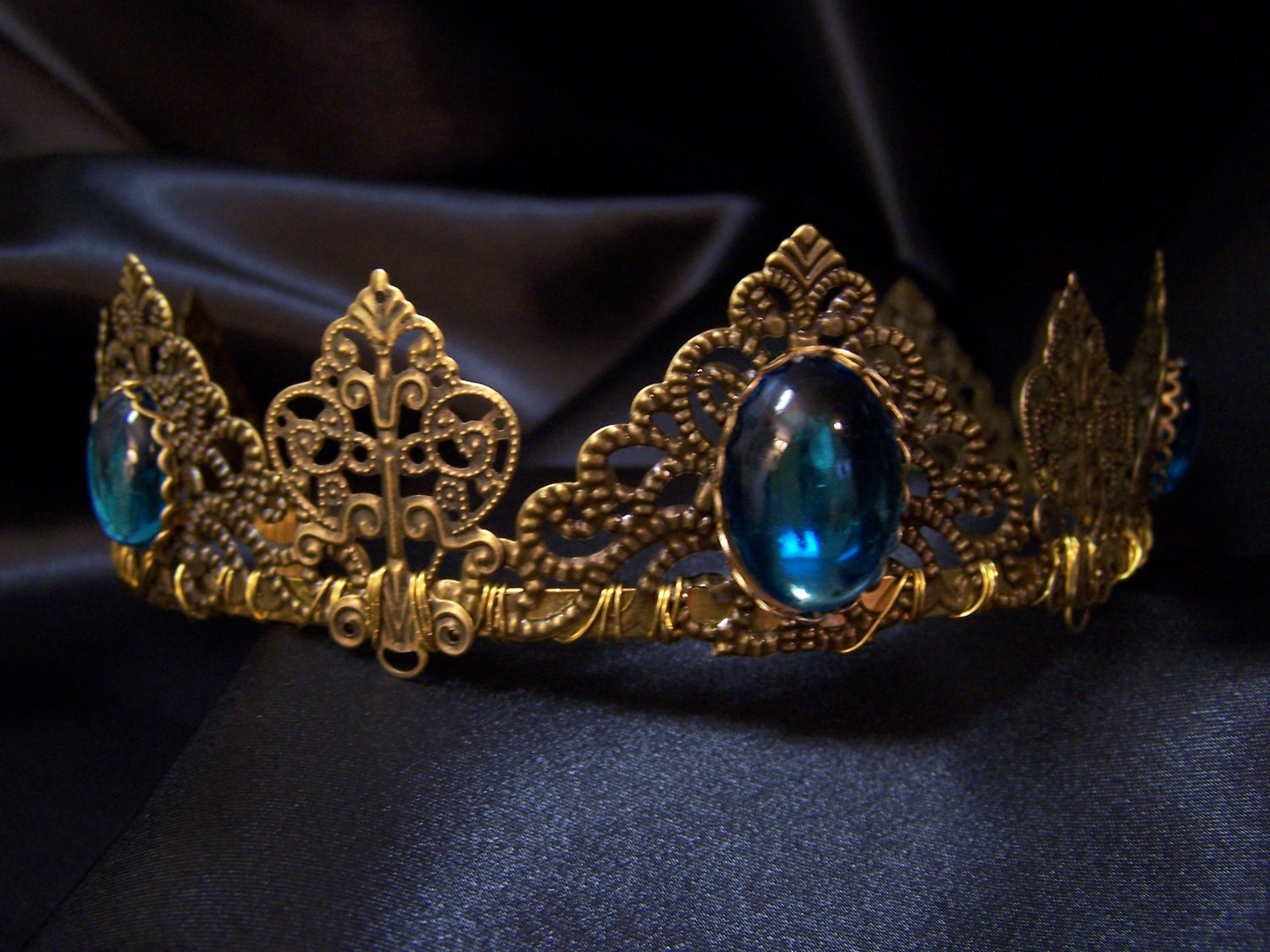 Igraine Brass Antique Gold Filigree Tiara Crown Game of Thrones Tudor Renaissance
