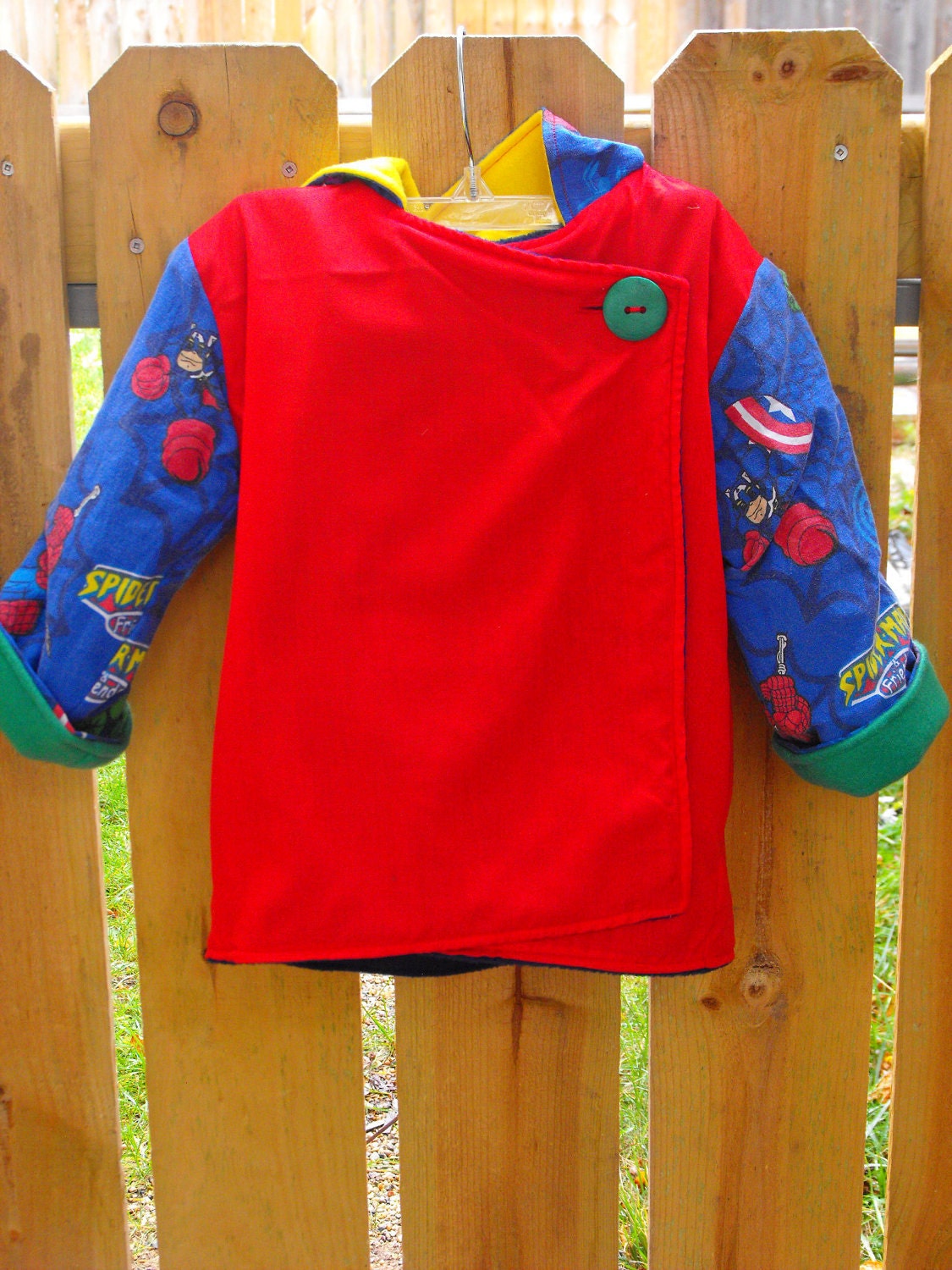 Hooded fleece and cotton jacket