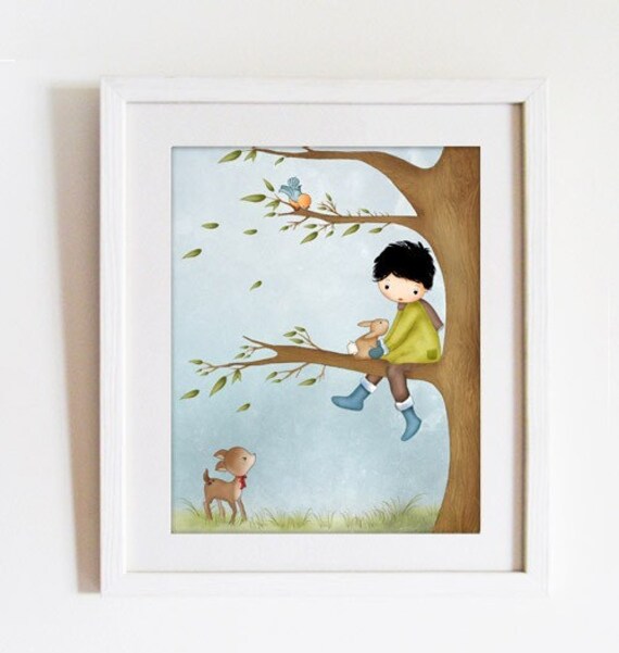 Kids wall art boys room decor nursery boys prints , deer, bird, bunny , etsy winter holidays wall art poster