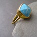 Arizona Sleeping Beauty turquoise  Gold Vermeil Ring - size 7