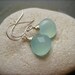 Sea foam Blue Chalcedony  Silver Earrings