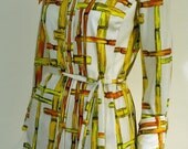 Bamboo print polyester pant suit, c. 1970