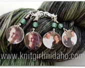 Personalized REMOVABLE Crochet Stitch Markers Charms (Set of FOUR)